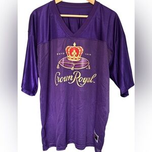 CROWN ROYAL MENS SHEER JERSEY PURPLE V NECK DETROIT 24 ON BACK XL NEW